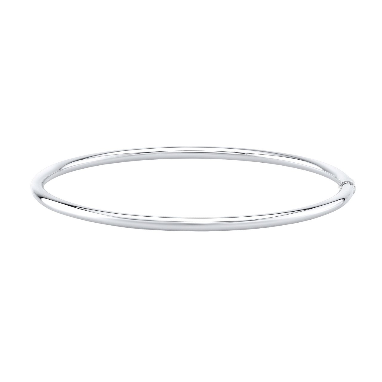 14kt White Gold Slip-On Bangle Made in Italy - Image 1