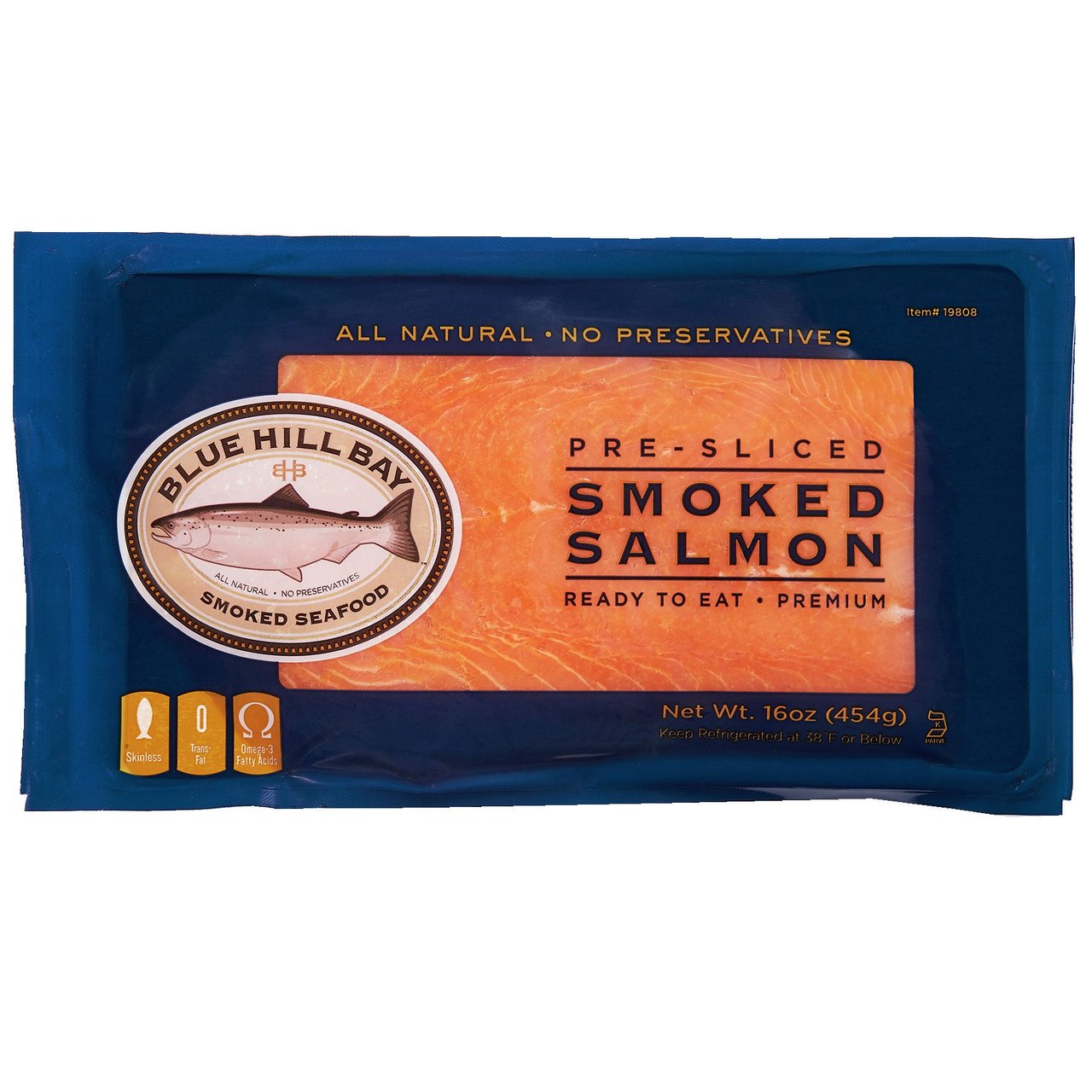 Blue Hill Bay Fresh Cold Smoked Salmon 16 oz - Image 1