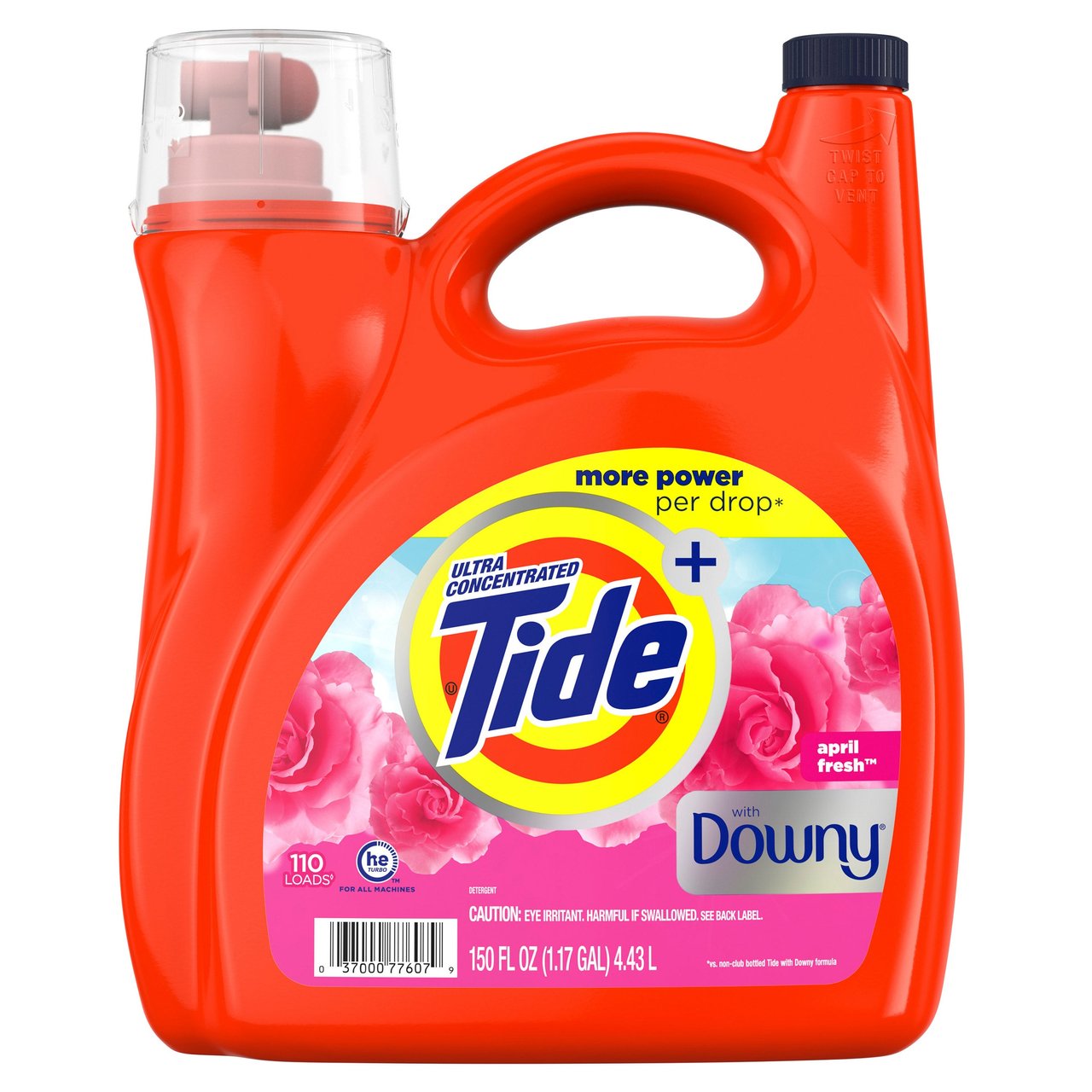 Tide Ultra Concentrated with Downy HE Liquid Laundry Detergent, April Fresh, 110 Loads, 150 fl oz - Image 1