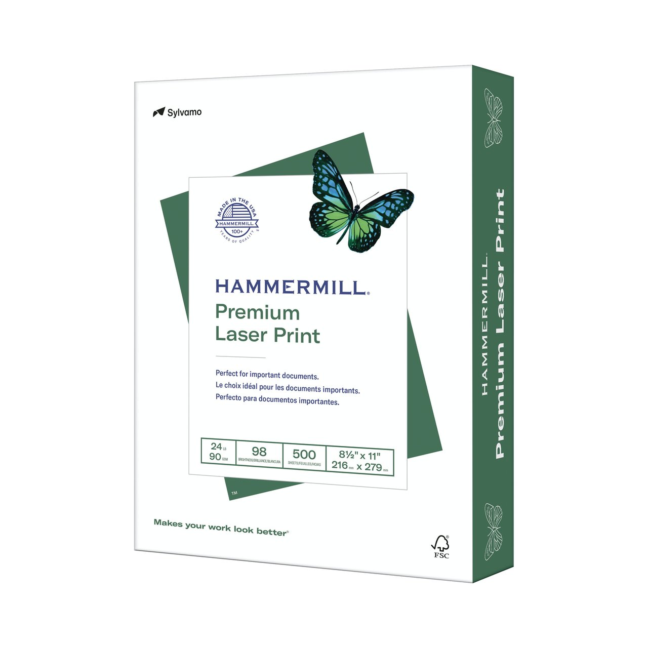 Hammermill Premium Laser Print Paper, 24 lb, 8.5" x 11", 98 Brightness, 500 Sheets - Image 1