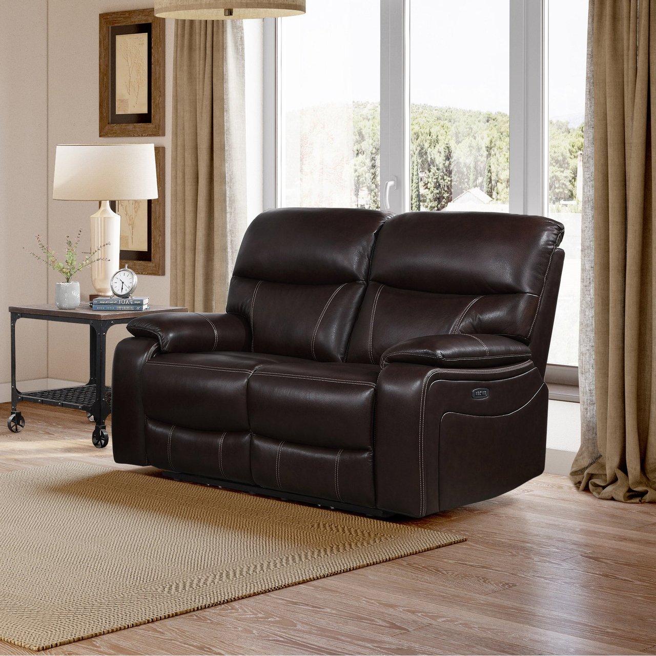 Northridge Home Fallon Leather Power Reclining Loveseat - Image 1