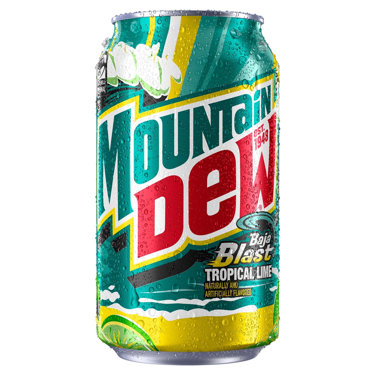 Mountain Dew Baja Blast Tropical Lime Soda, 12 fl oz, 36 Count - Image 1