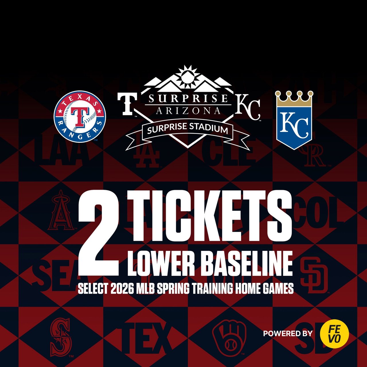 MLB Spring Training Surprise Stadium Two Lower Baseline Tickets (Non-Refundable eVoucher)