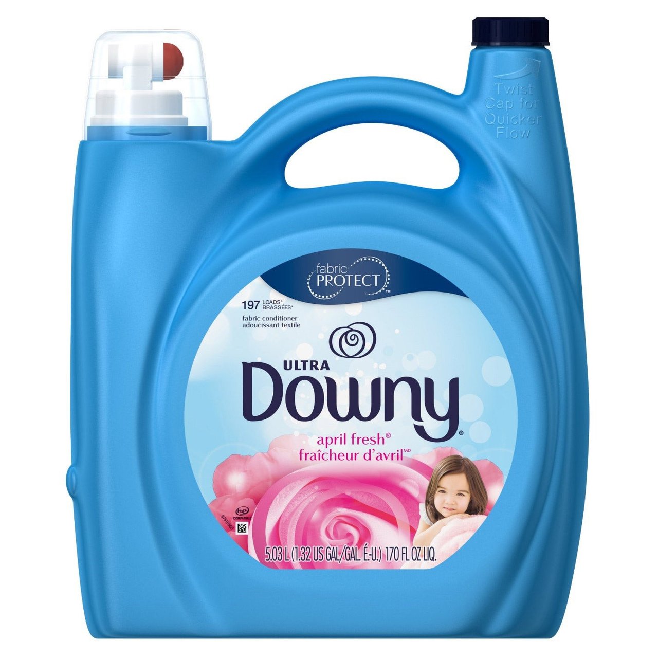 Ultra Downy April Fresh Fabric Softener 170 oz, 197 Loads - Image 1