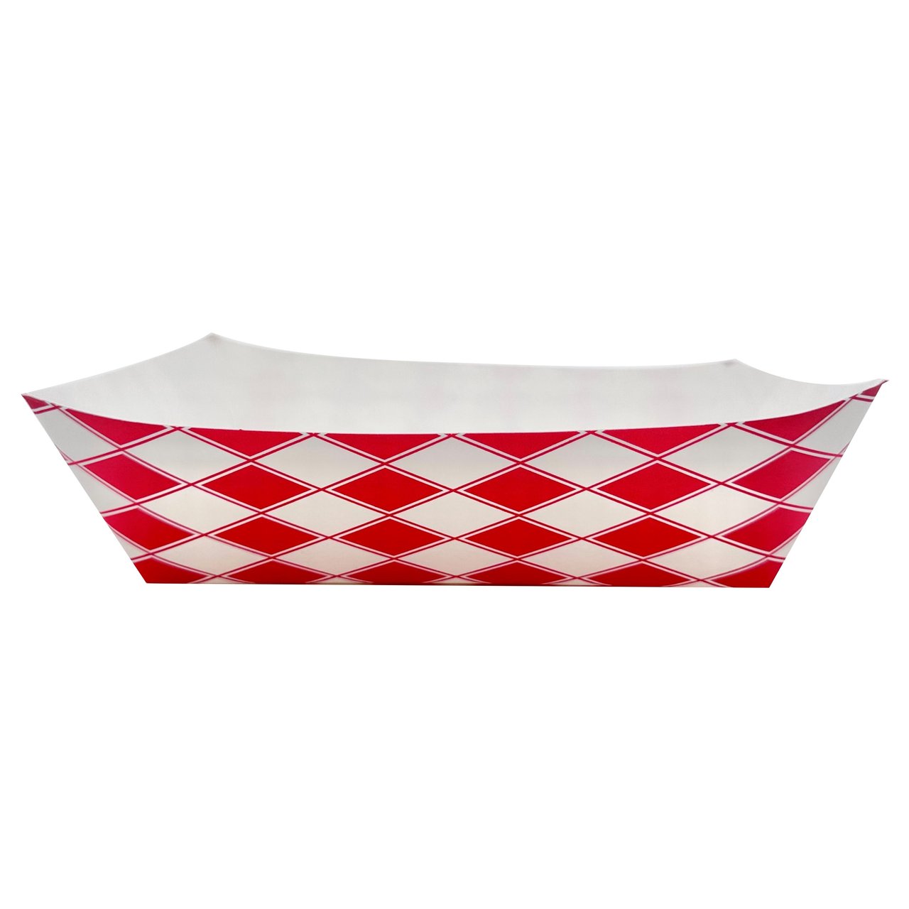 Vital International Solutions Paper Food Tray #5, 5 lb, Red/White Check, 500 ct - Image 1