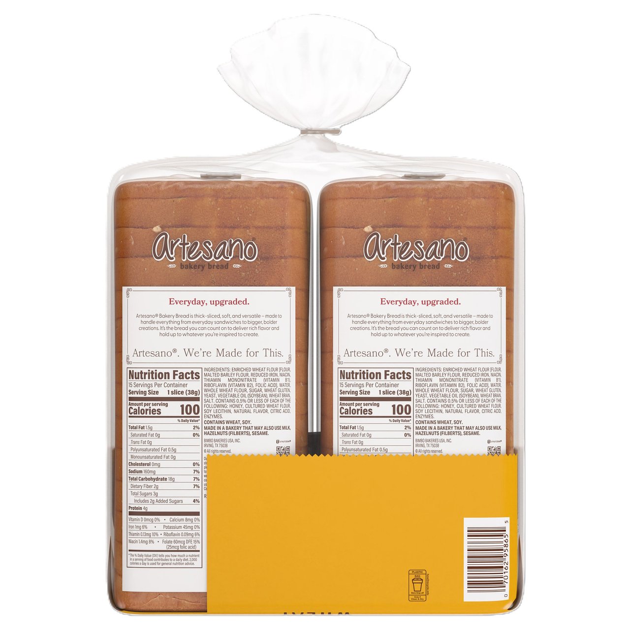 Artesano Golden Wheat Bakery Bread, 2-Pack (20 oz Each) - Image 1