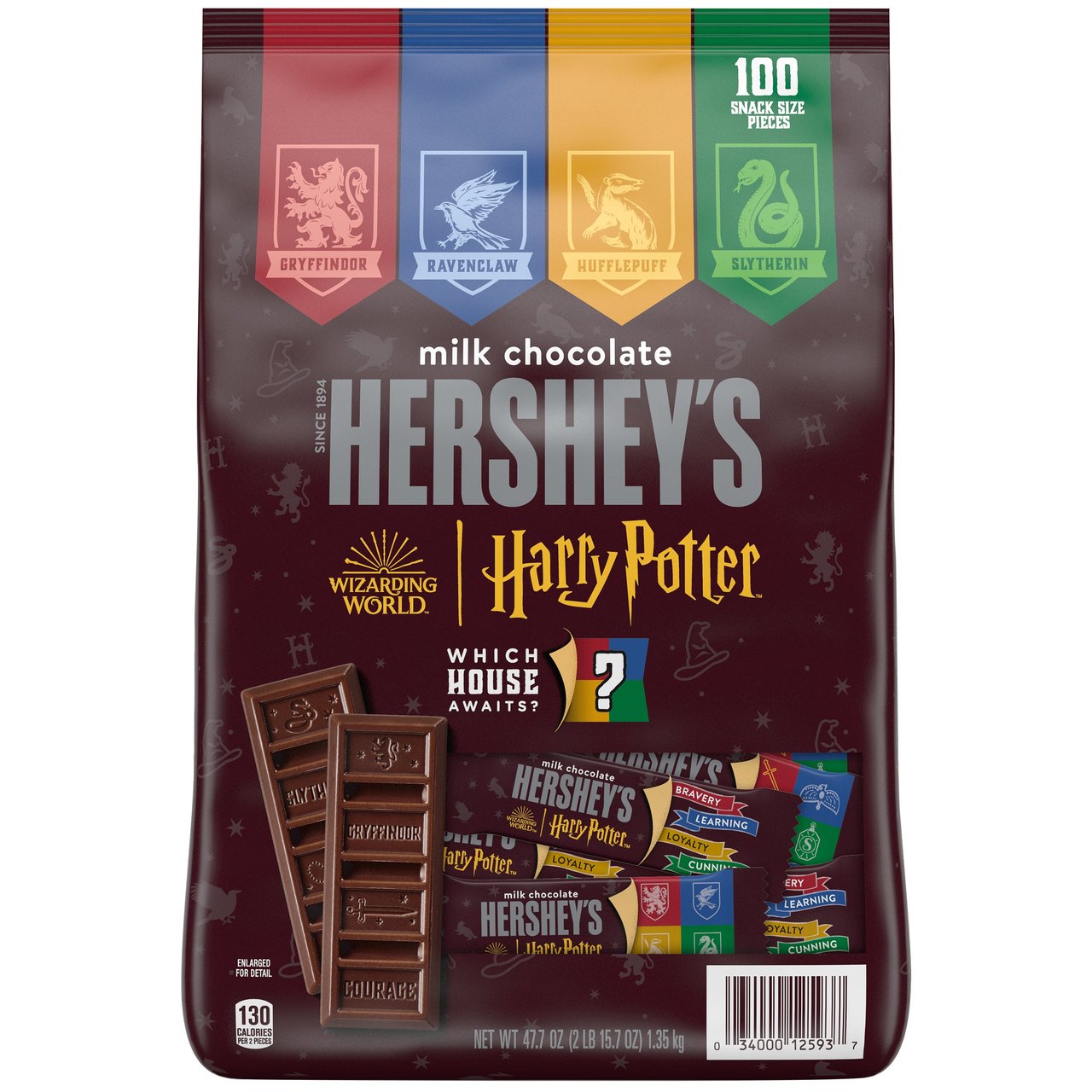 Hershey's Milk Chocolate Harry Potter Snack Size Bars, 100 Count - Image 1