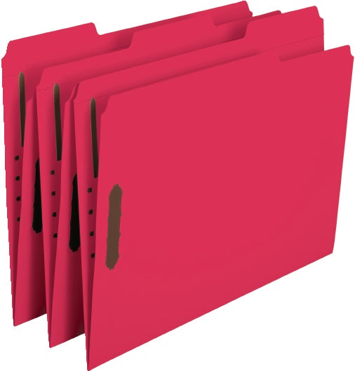 Smead Fastener File Folders, 2 Fasteners, 1/3-Cut Tab, Letter Size, Red, 50-Count Box - Image 1