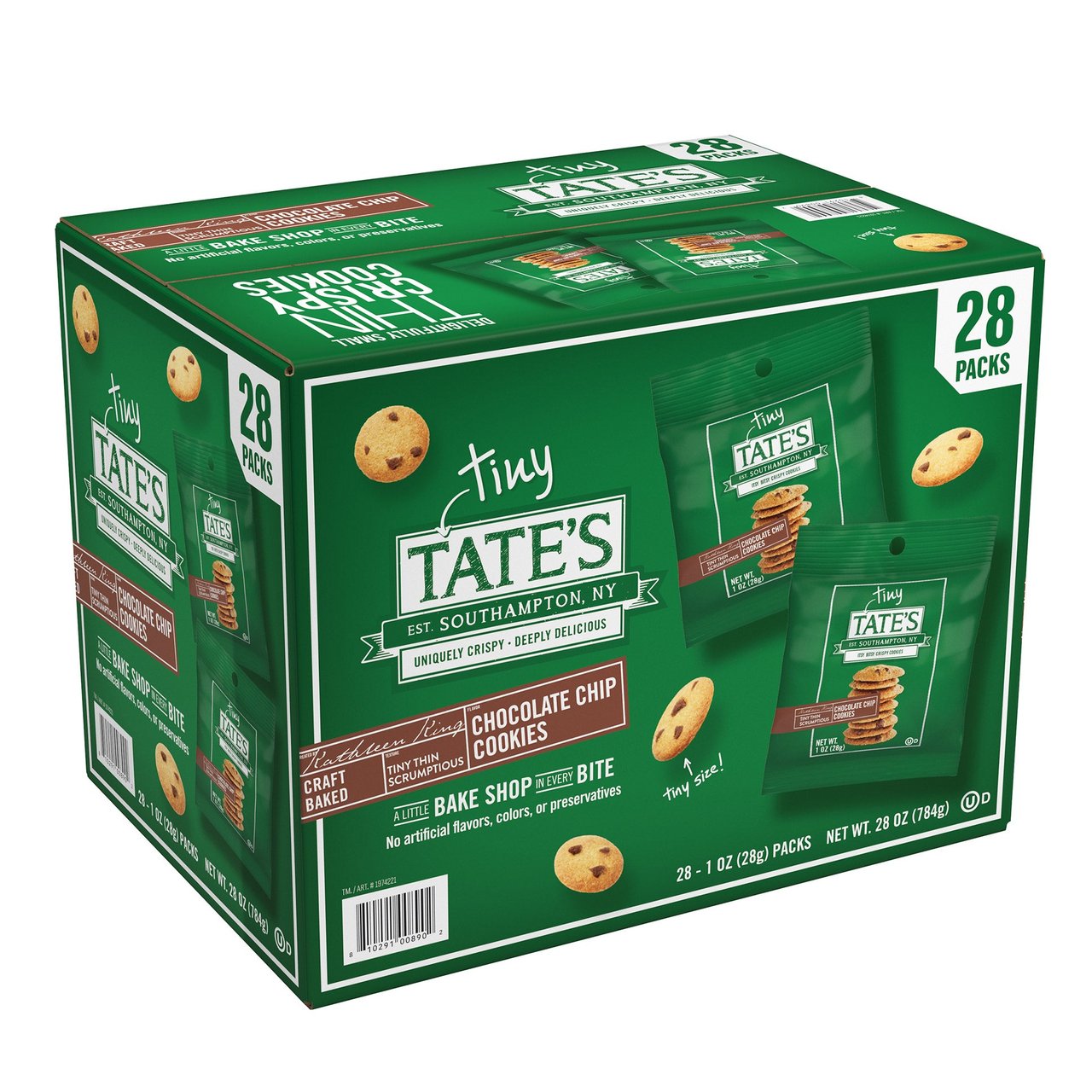 Tate's Bake Shop Tiny Chocolate Chip Cookies 28 Count Box - Image 1