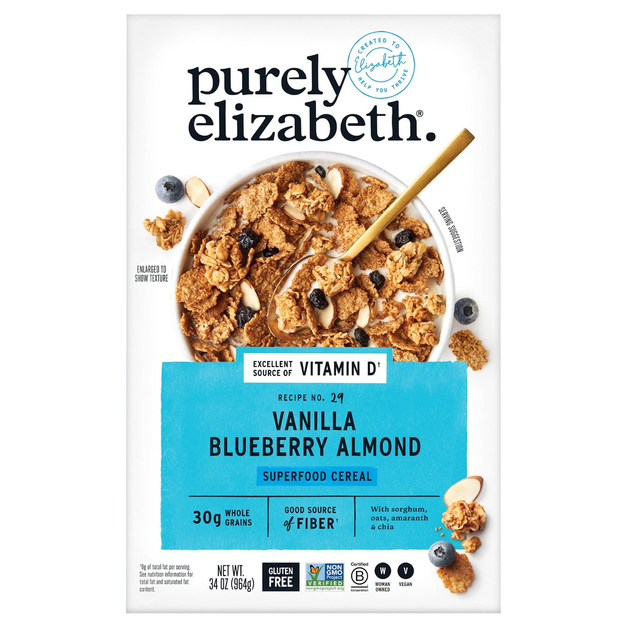 PURELY ELIZABETH VANILLA BLUEBERRY ALMOND CEREAL 34 OZ - Image 1