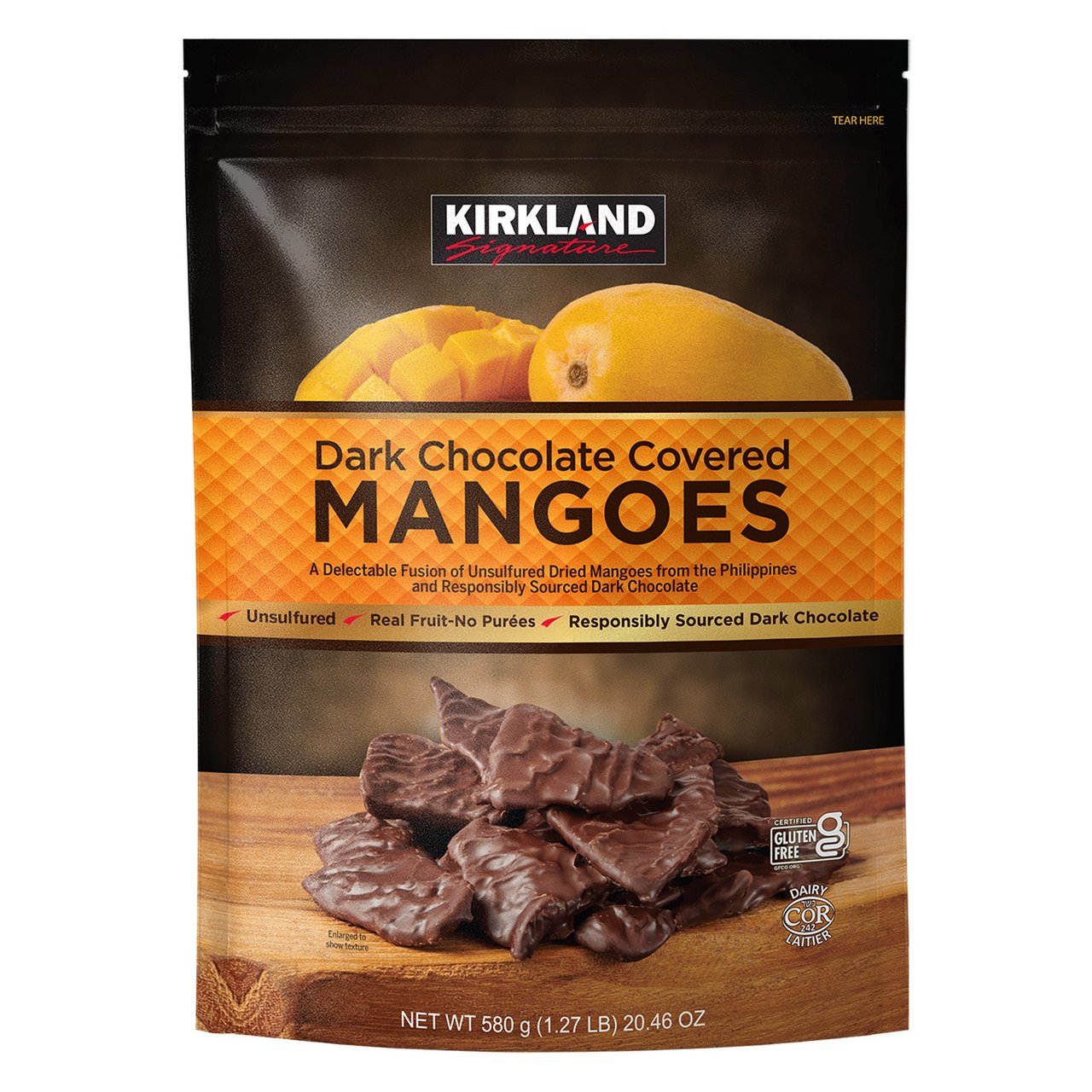 Kirkland Signature Dark Chocolate Mangos 20.5 oz - Image 1