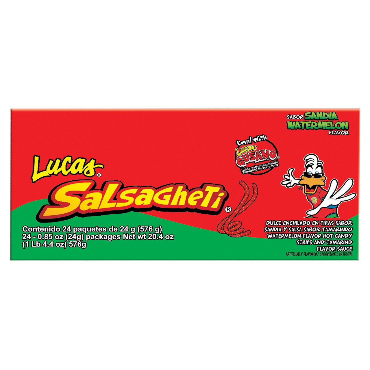 Lucas World Salsagheti Watermelon 24-Pack, 0.85 oz Each - Image 1