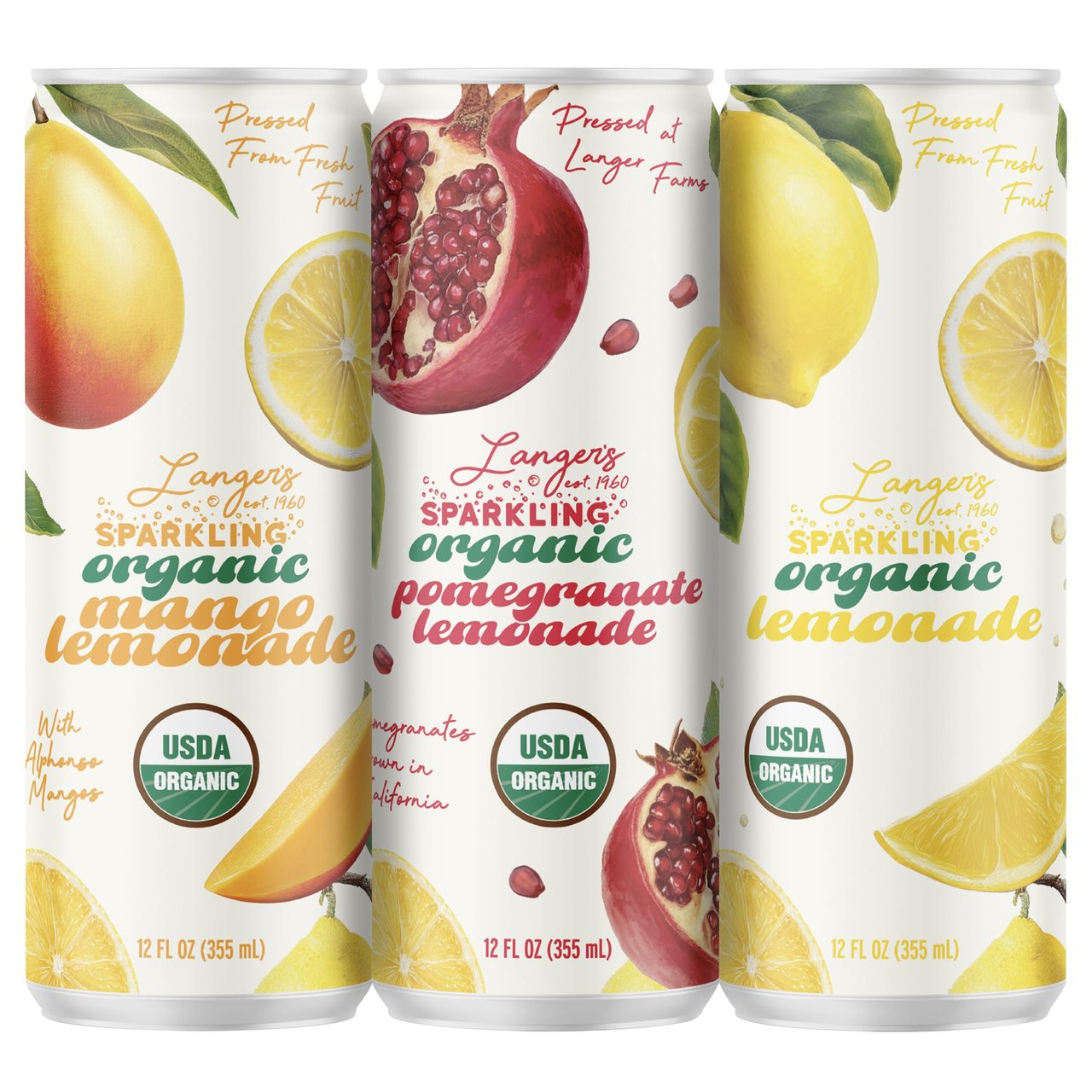 Langer's Sparkling Lemonade, 24 x 12 oz Cans - Image 1