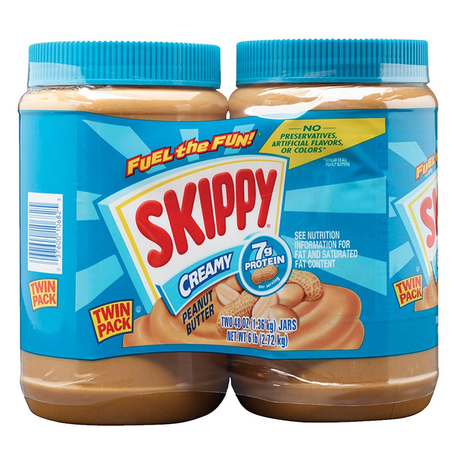 Skippy Creamy Peanut Butter, 2/48 oz (6 lbs) - Image 1