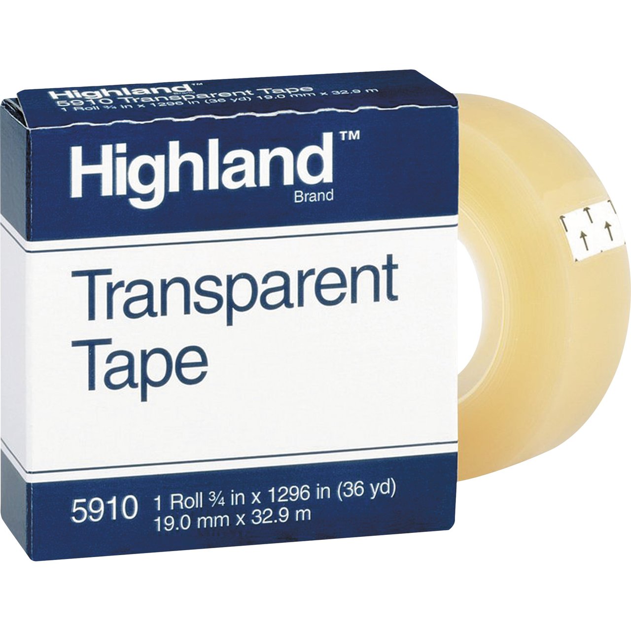 Highland Transparent Tape, 3/4" x 1296", 1" Core, Clear, 6-Pack - Image 1