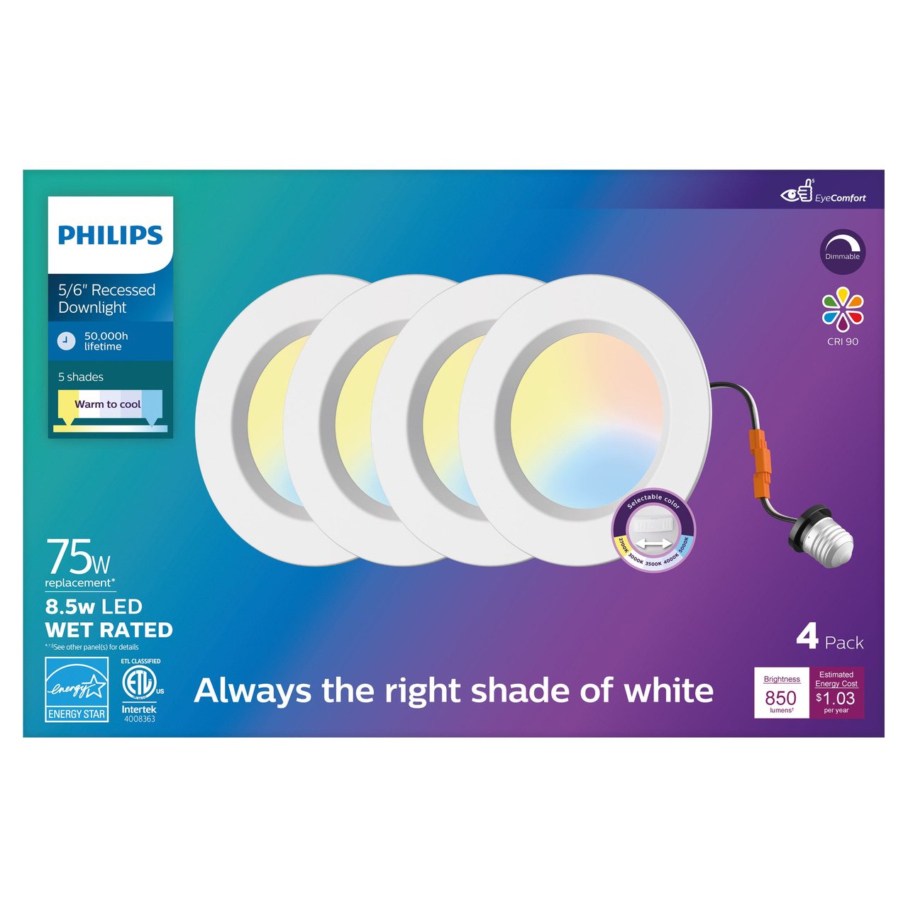 Philips 5/6" Retrofit Downlight 4-Pack - Image 1