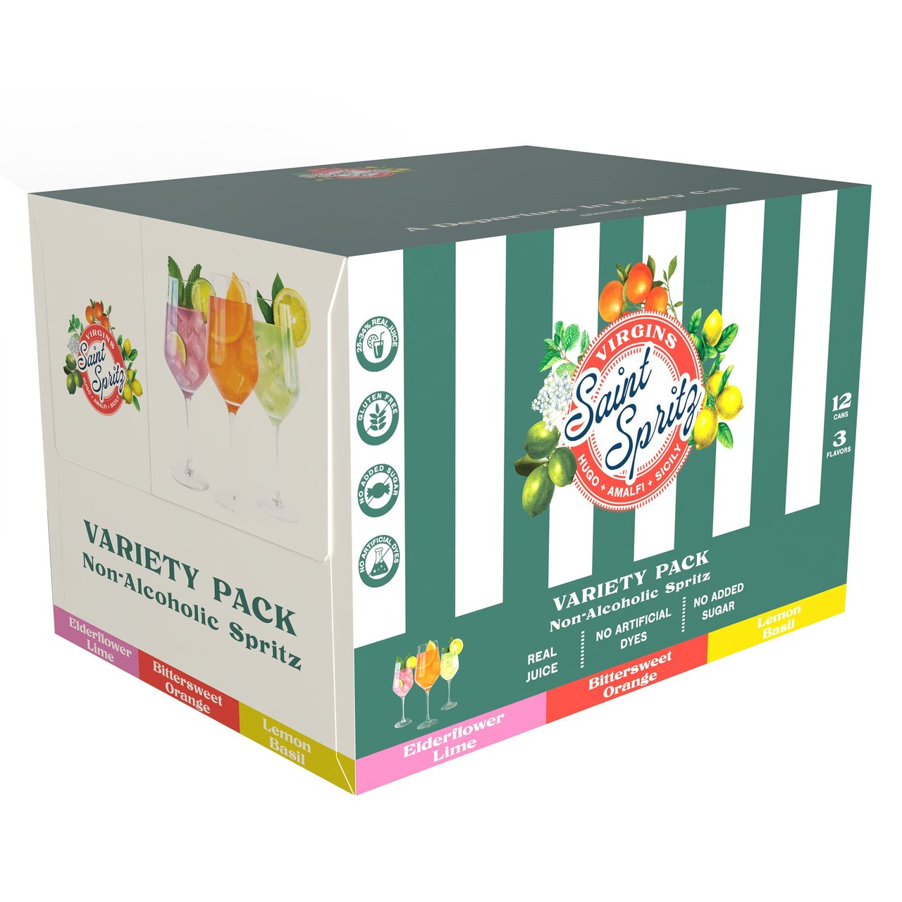 Saint Spritz Virgins Non-Alcoholic Spritz Variety Pack, 12 × 12 fl oz Cans - Image 1