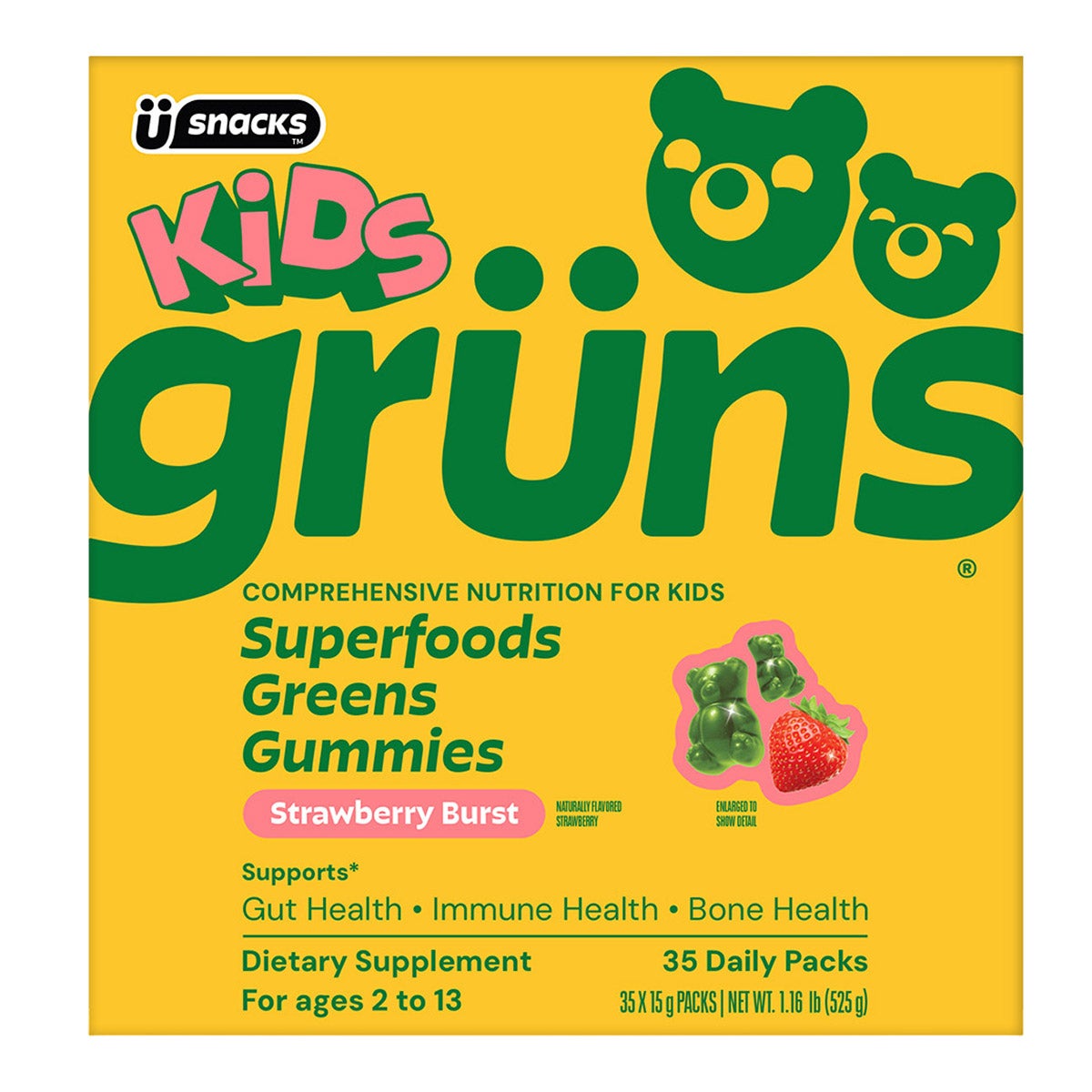 GRUNS KIDS GREENS GUMMIES 35 DAILY PACKS - Image 1