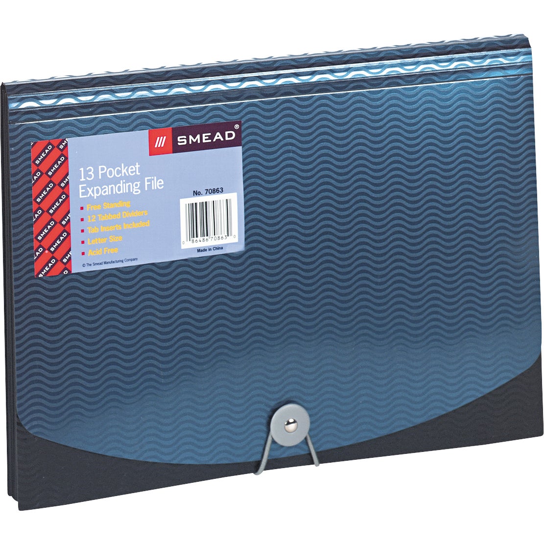 Smead Blue/Black Poly Expanding File, 12 Pockets, 2-Count