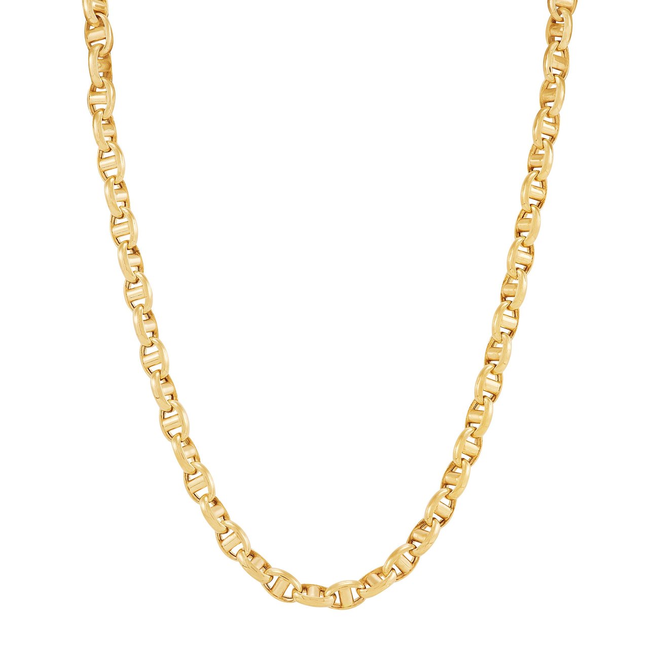 14kt Yellow Gold 18" Puff Marina Necklace Made in Italy - Image 1