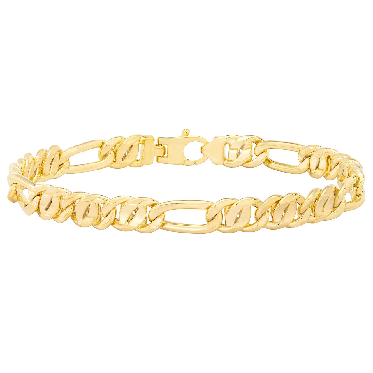 14kt Yellow Gold Figaro Link Bracelet Made in Italy - Image 1