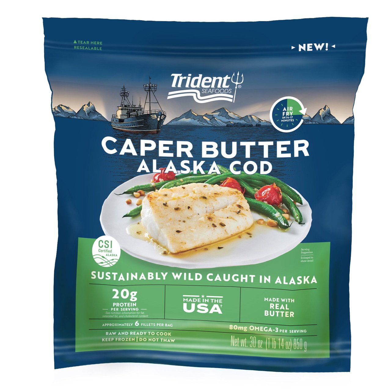 Trident Seafoods Alaska Cod Caper Butter, 1.875 lbs - Image 1