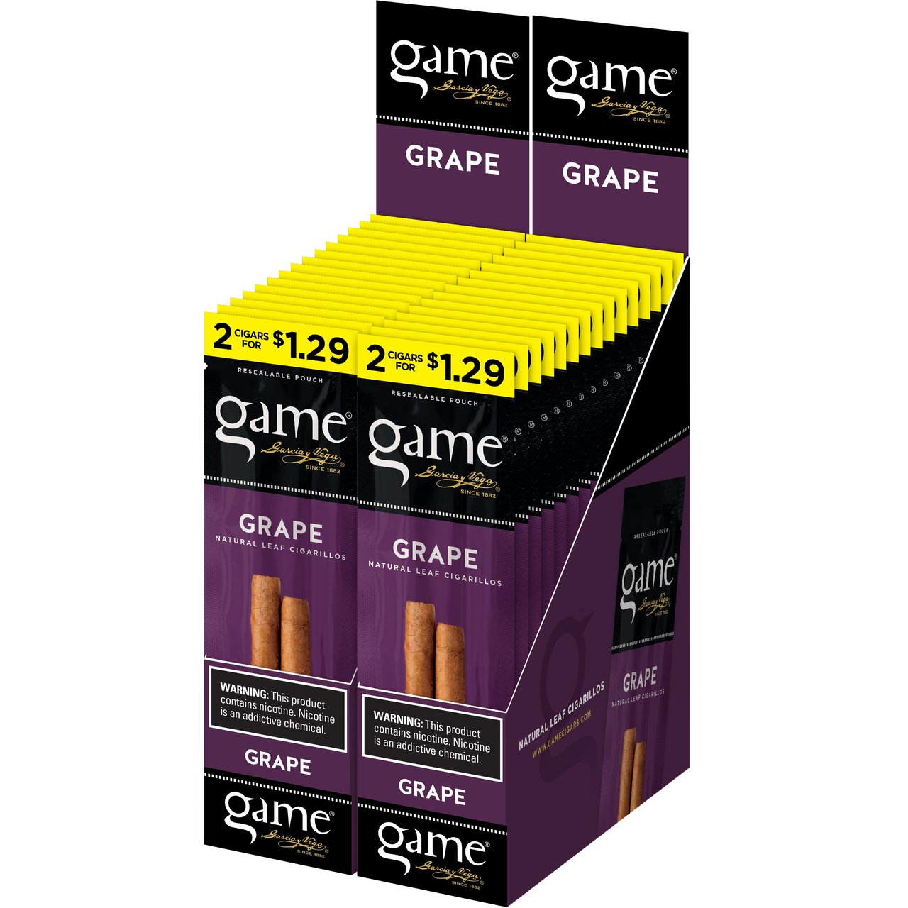 Game Grape Cigarillos 30 CT, 2/$1.29 Pre-Priced - Image 1