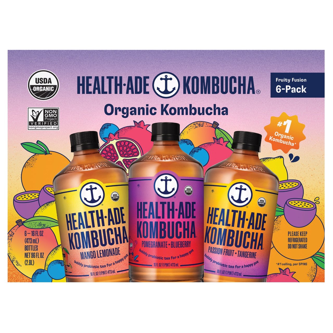 HEALTH ADE ORGANIC FRUITY FUSION 6/16 OZ - Image 1