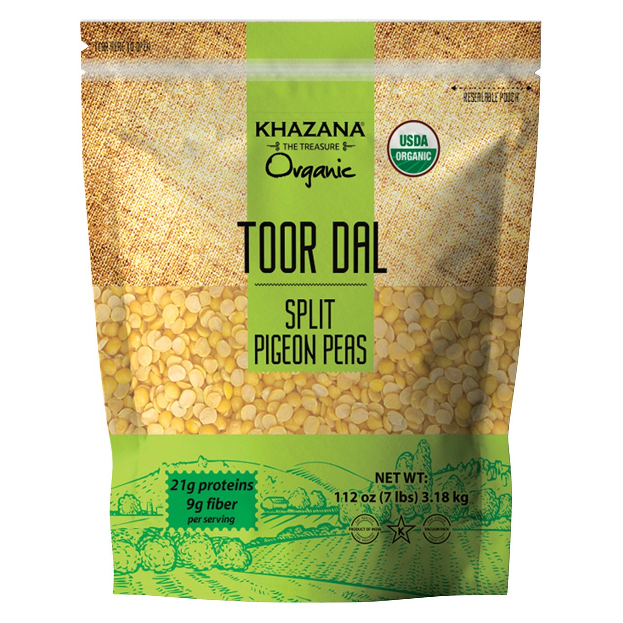 Khazana Organic Toor Dal 7 lbs - Image 1
