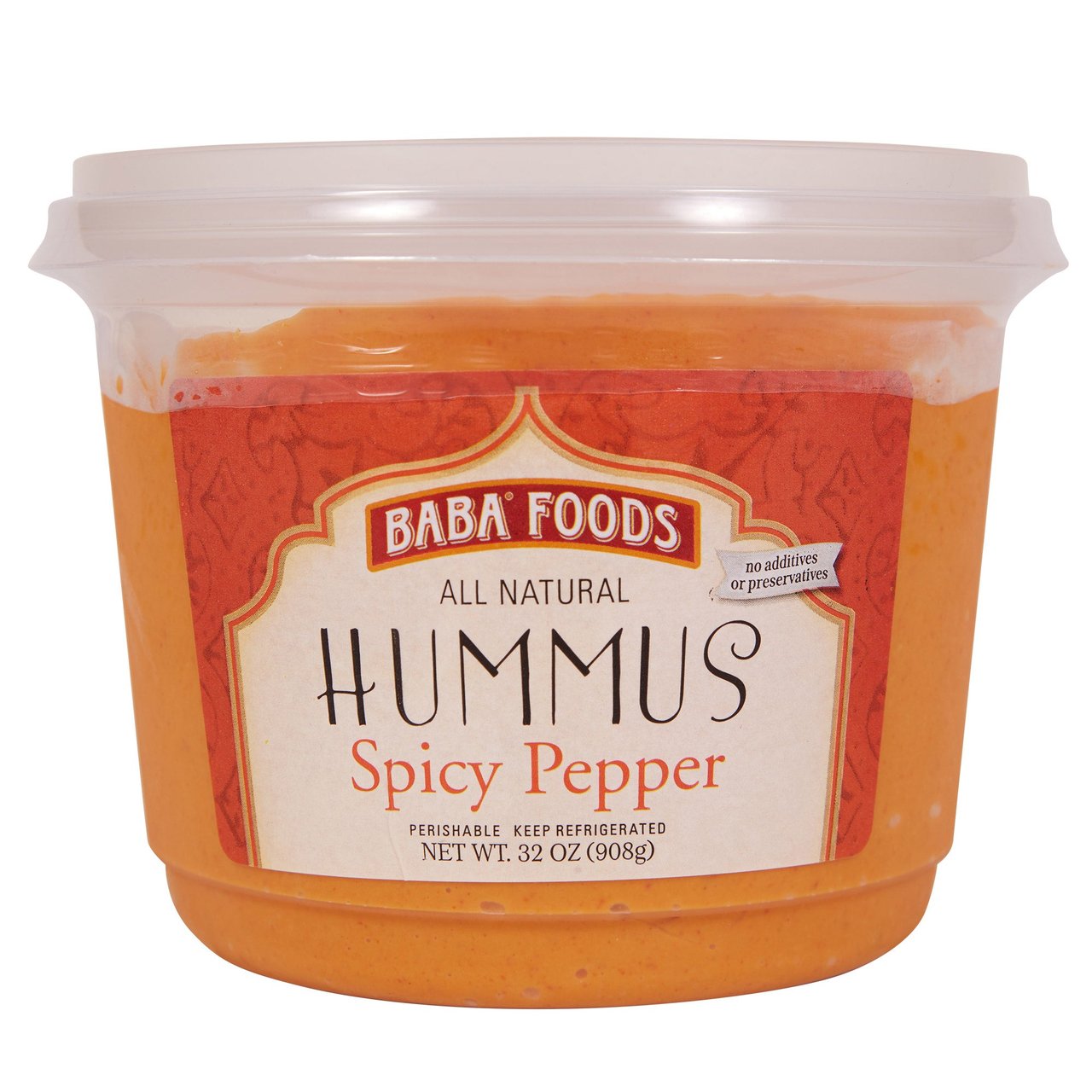 Baba Foods Spicy Pepper Hummus 32 oz - Image 1
