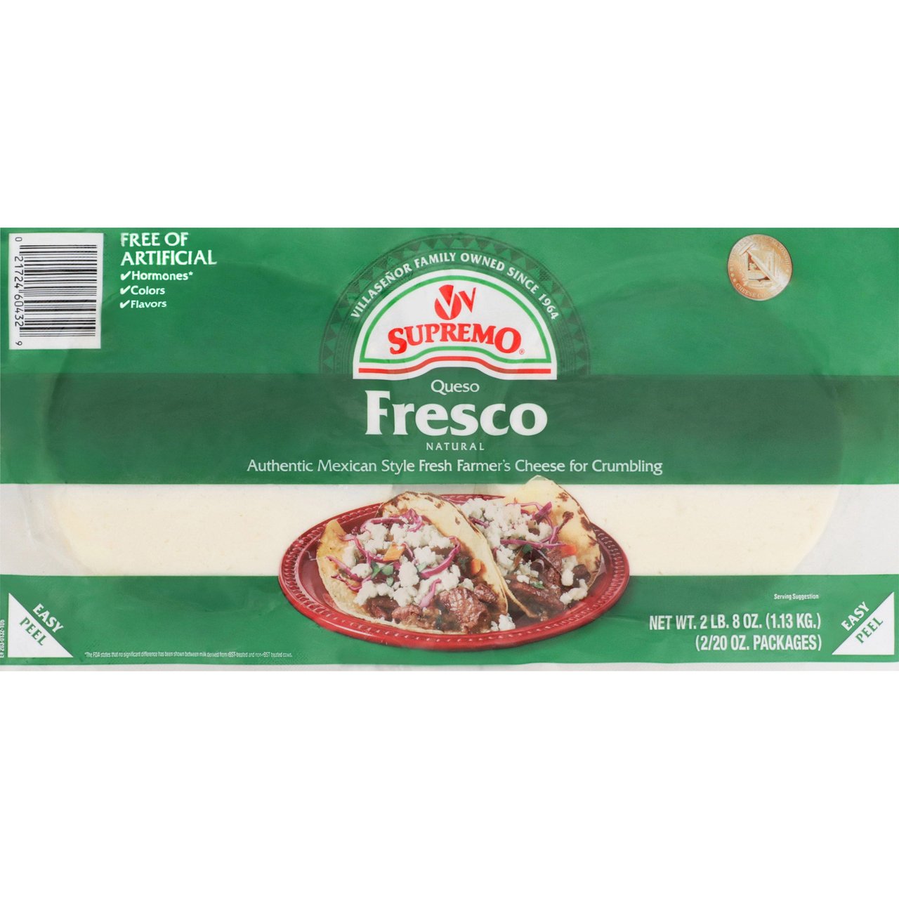 V&V Supremo Foods Queso Fresco 2/20 Ounce Package - Image 1