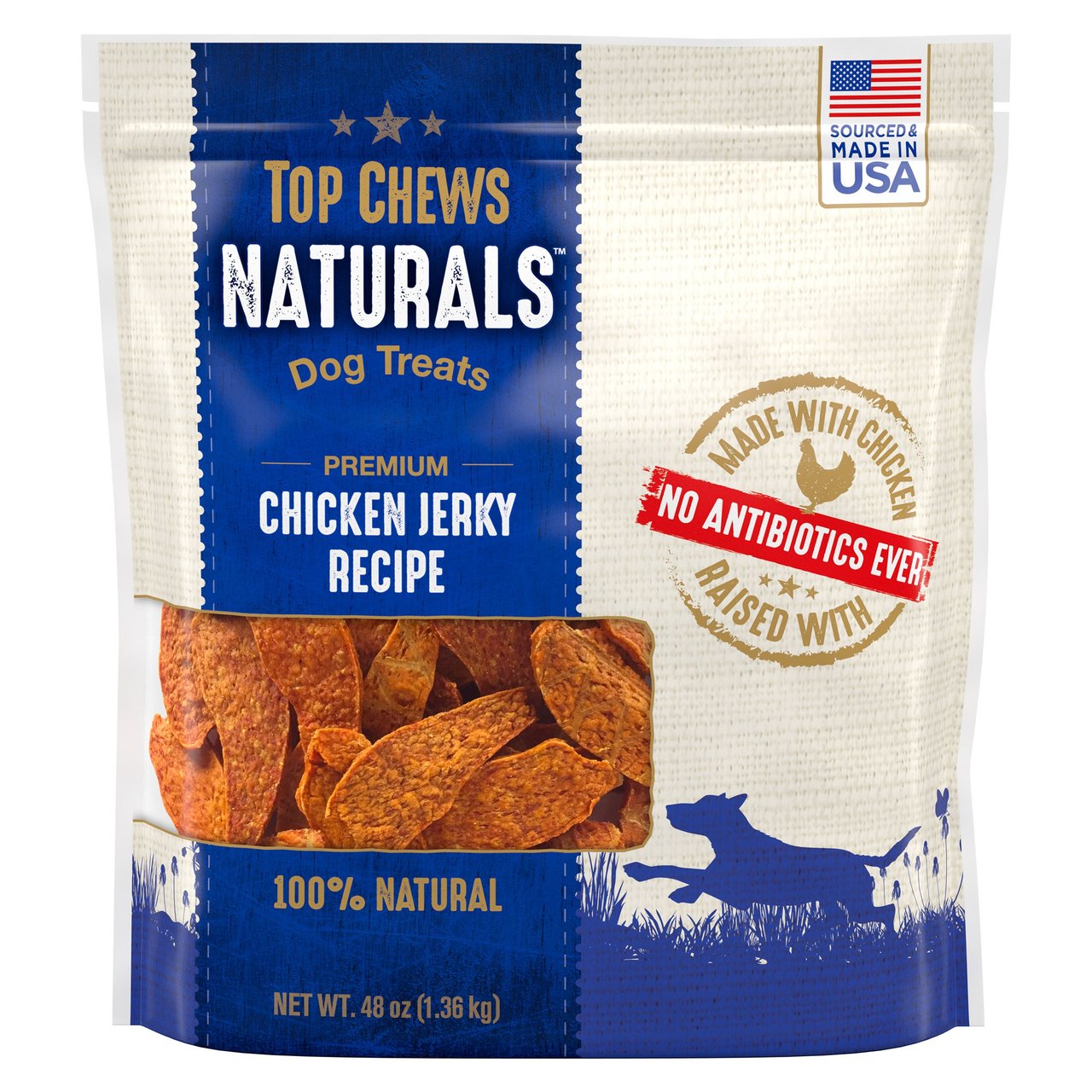 Top Chews NAE Chicken Jerky 3 Pound Package - Image 1