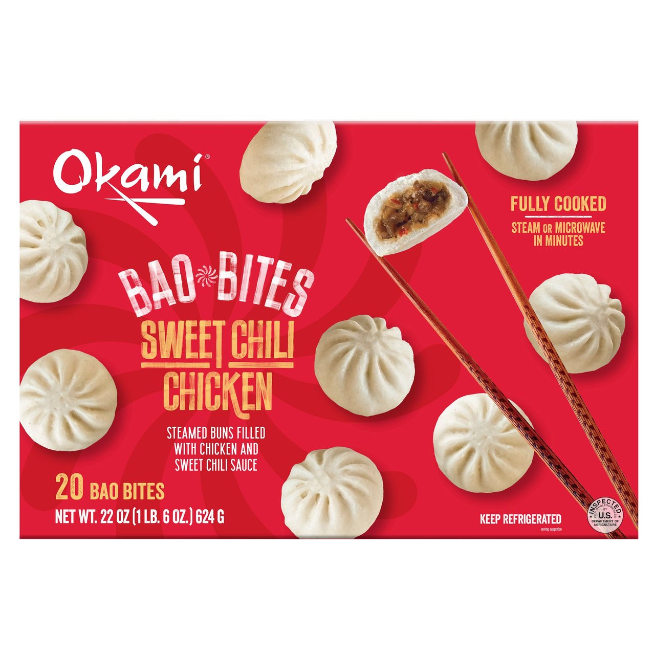 Okami Mini Bao Sweet Chili Chicken 22 oz - Image 1
