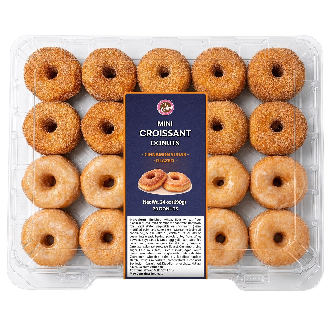 CT BAKERY MINI CROISSANT DONUTS 20 COUNT PACKAGE - Image 1