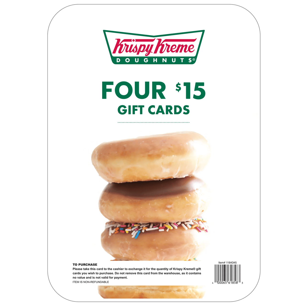 Krispy Kreme Four $15 Gift Cards (Non-Refundable) - Image 1