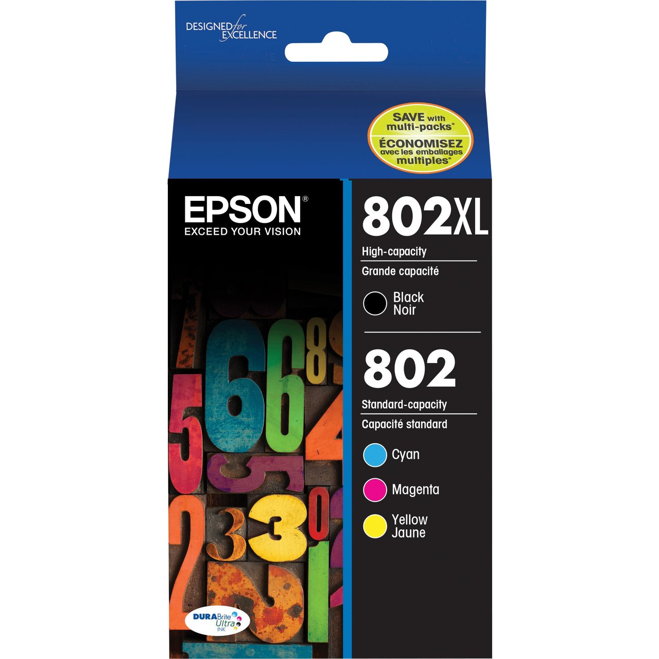 Epson Ultra High-Yield 802XL Combo Ink Cartridge Pack (EPST802XLBCS) - Image 1