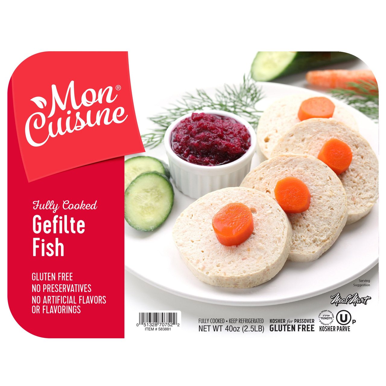 Meal Mart Gefilte Fish 40 oz (2.5 lbs) - Image 1