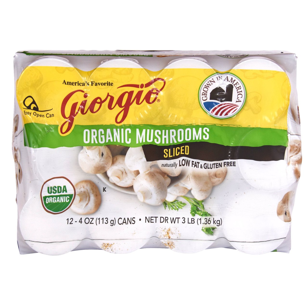 Giorgio Organic Sliced Mushrooms 12/4 oz - Image 1