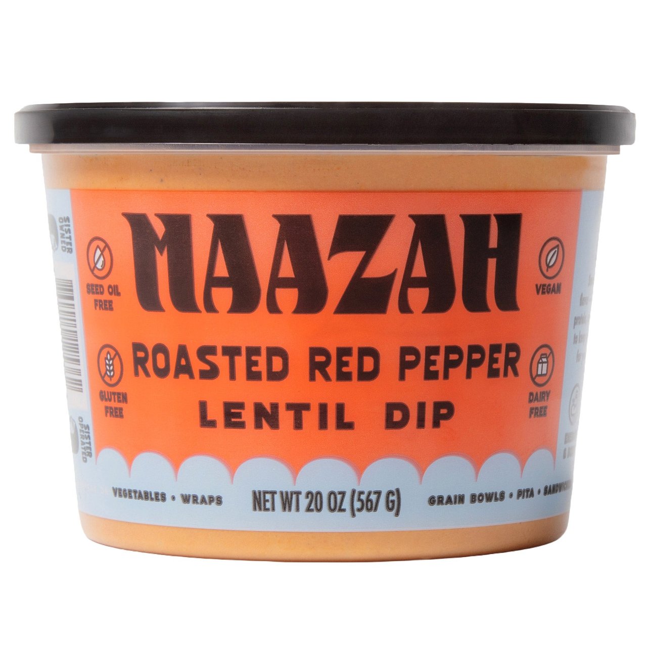 Maazah Roasted Red Pepper Lentil Dip, 20 oz Container - Image 1