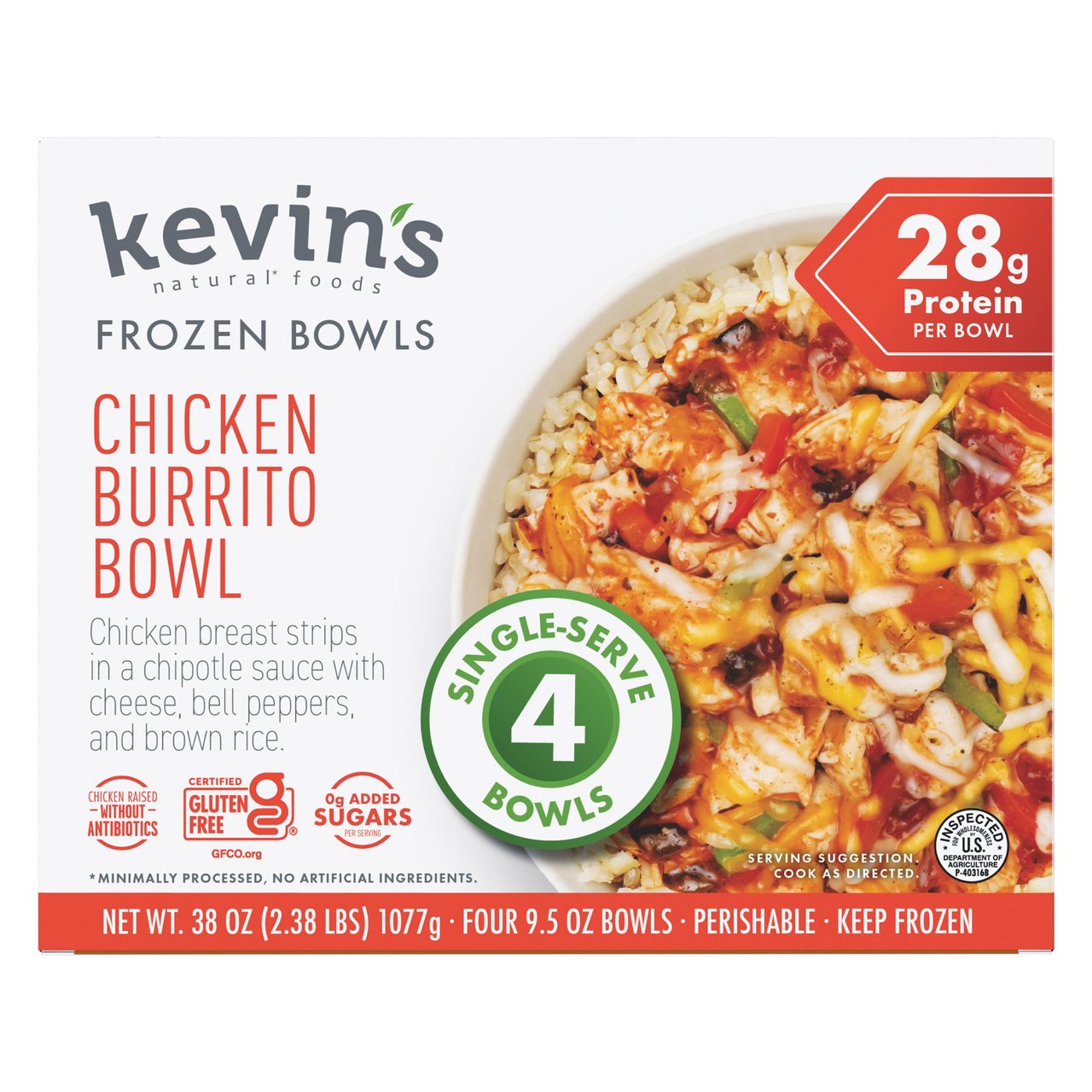KEVIN'S CHICKEN BURRITO BOWL 4/9.5 OZ - Image 1