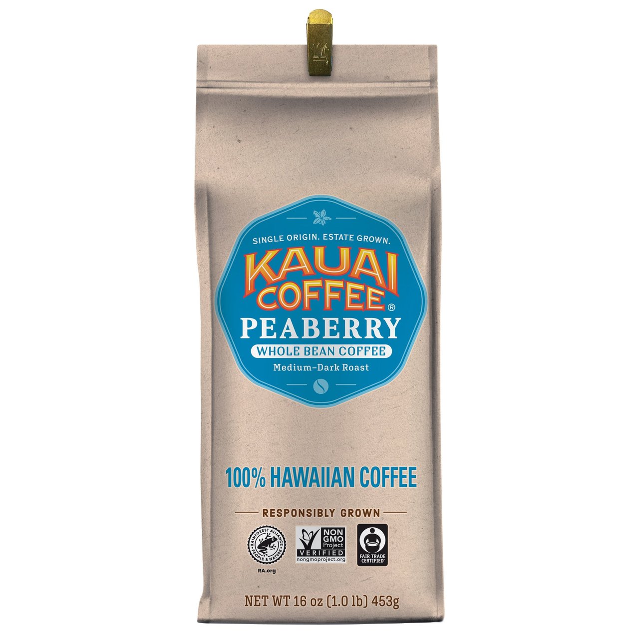 Kauai Coffee Company Kauai Peaberry 16 oz - Image 1