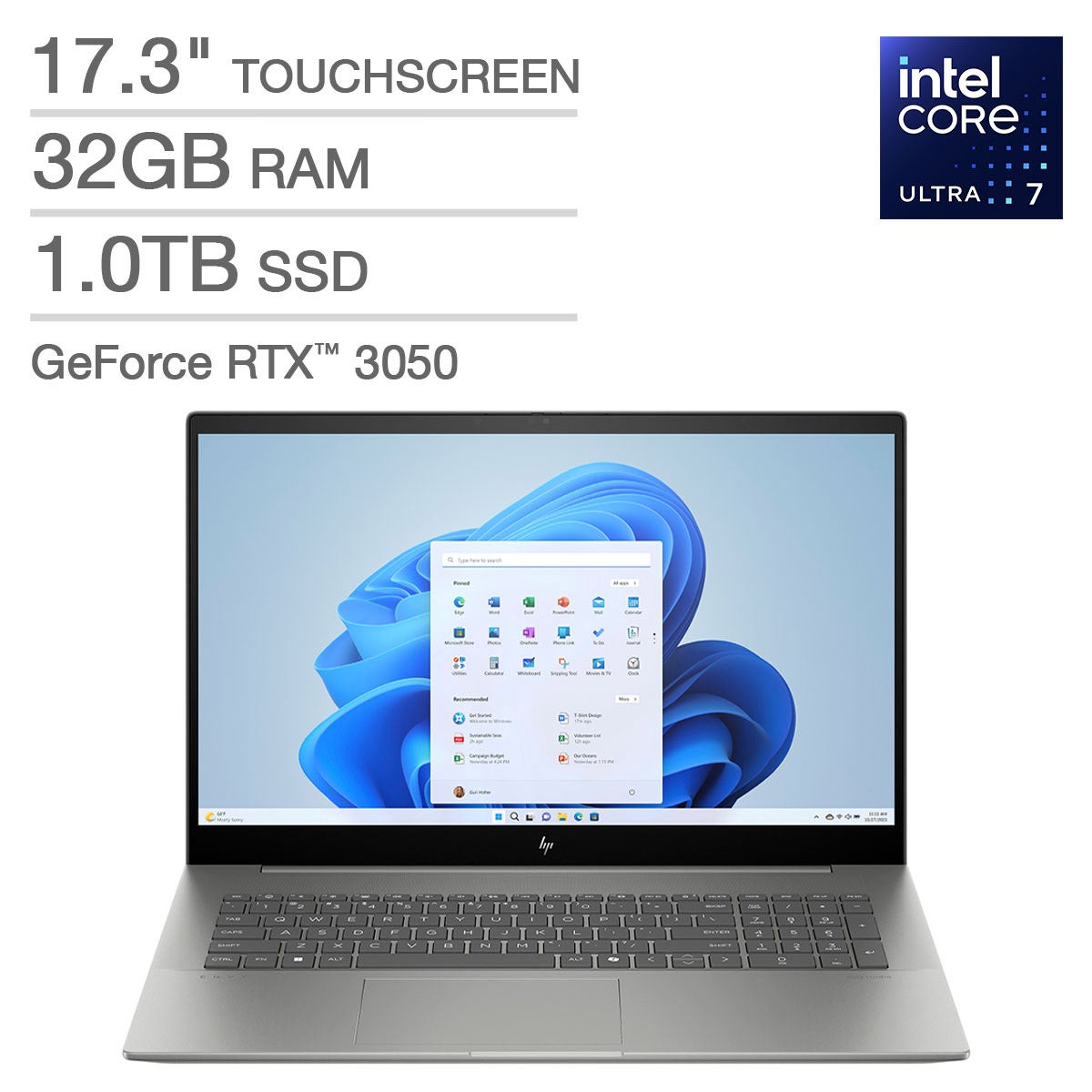 HP 17-CW1023CL 17.3" ENVY Laptop NVIDIA GeForce RTX 3050 - Image 1