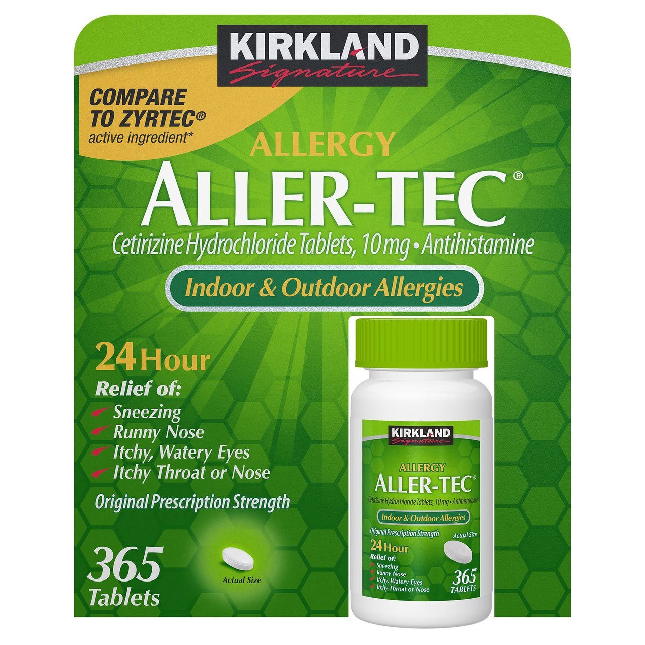 Kirkland Signature Aller-Tec 10mg, 365 Tablets - Image 1