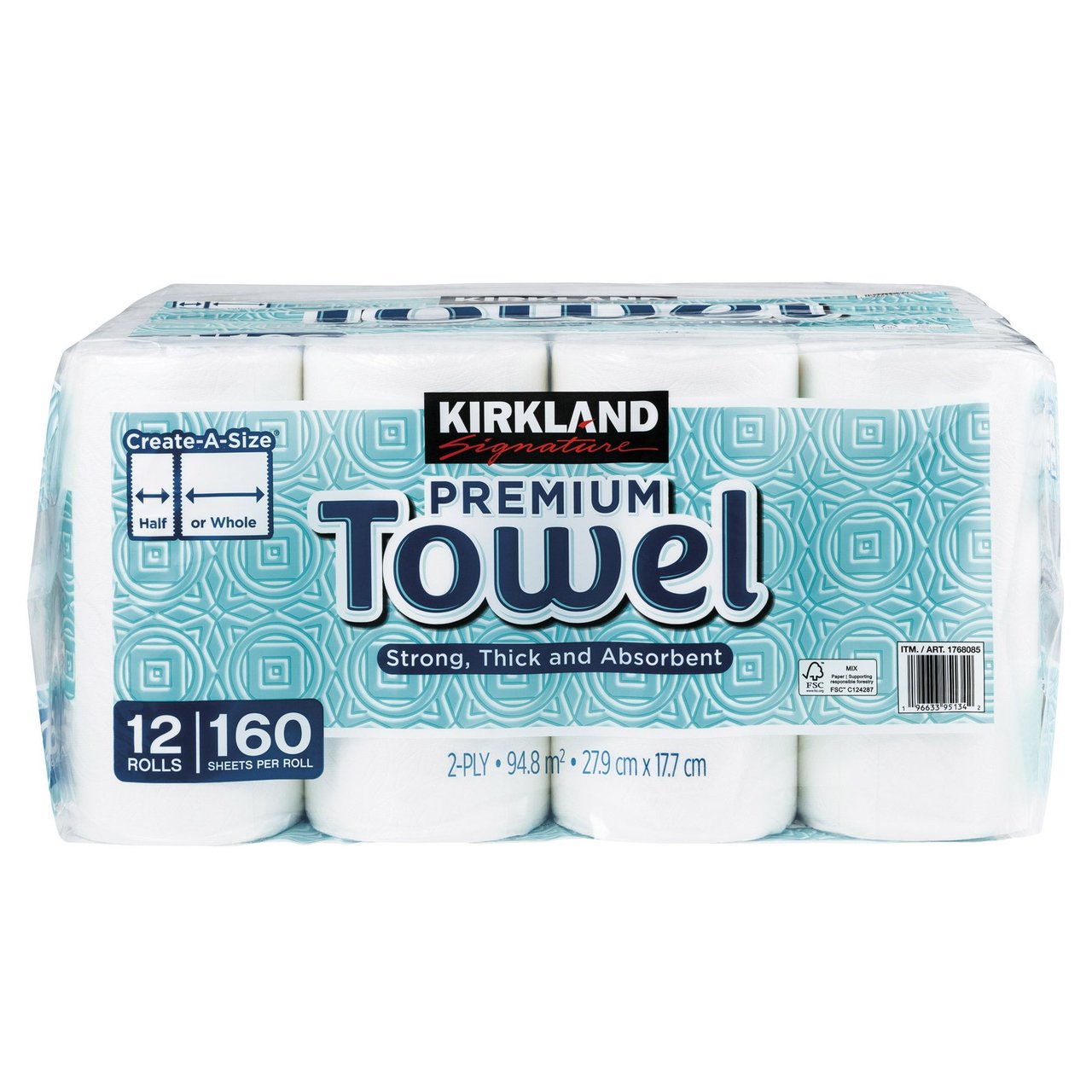 KIRKLAND SIGNATURE PAPER TOWELS 12 ROLLS /160 SHEETS - Image 1