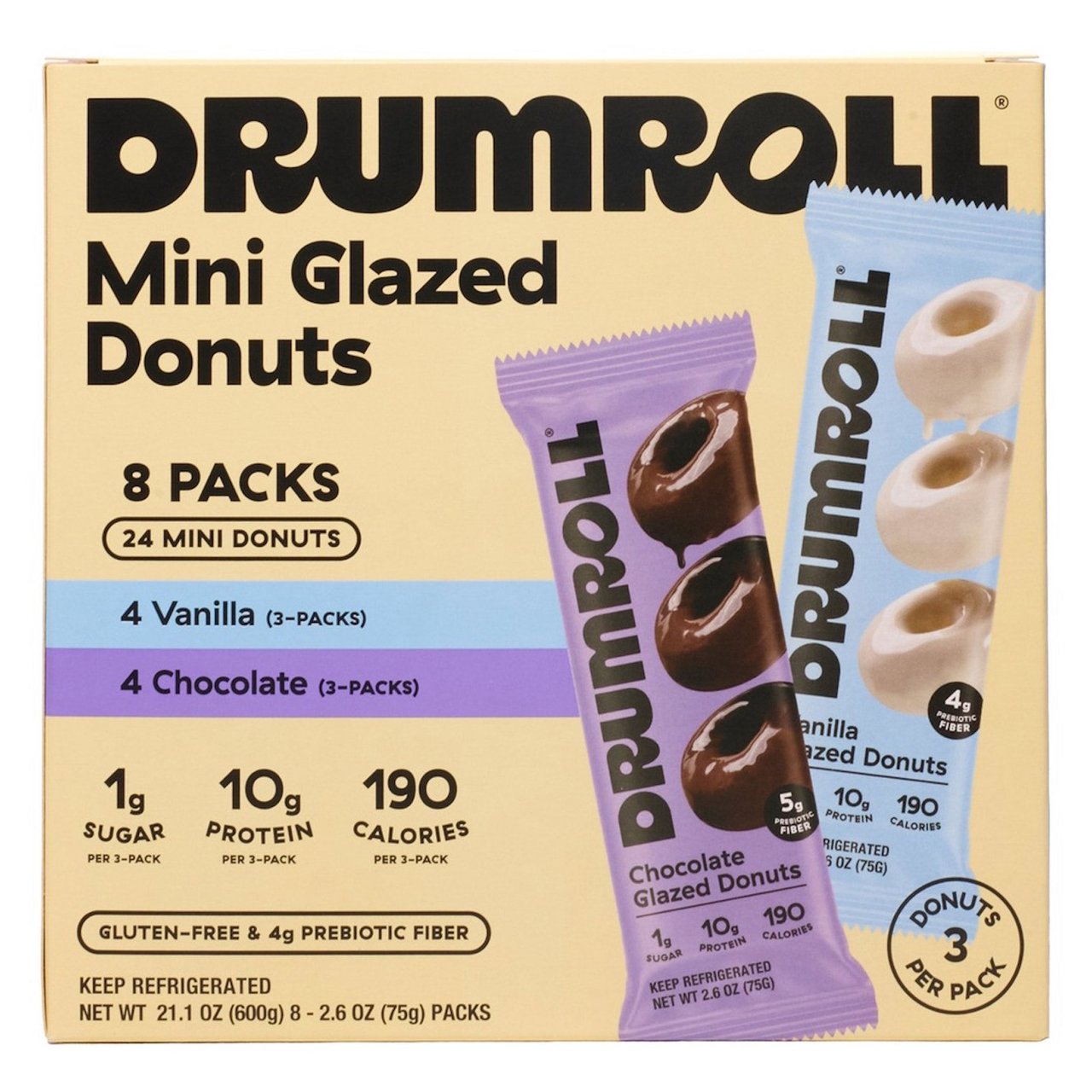 Drumroll 10g Protein Donuts 8ct (1.3 lbs) - Image 1