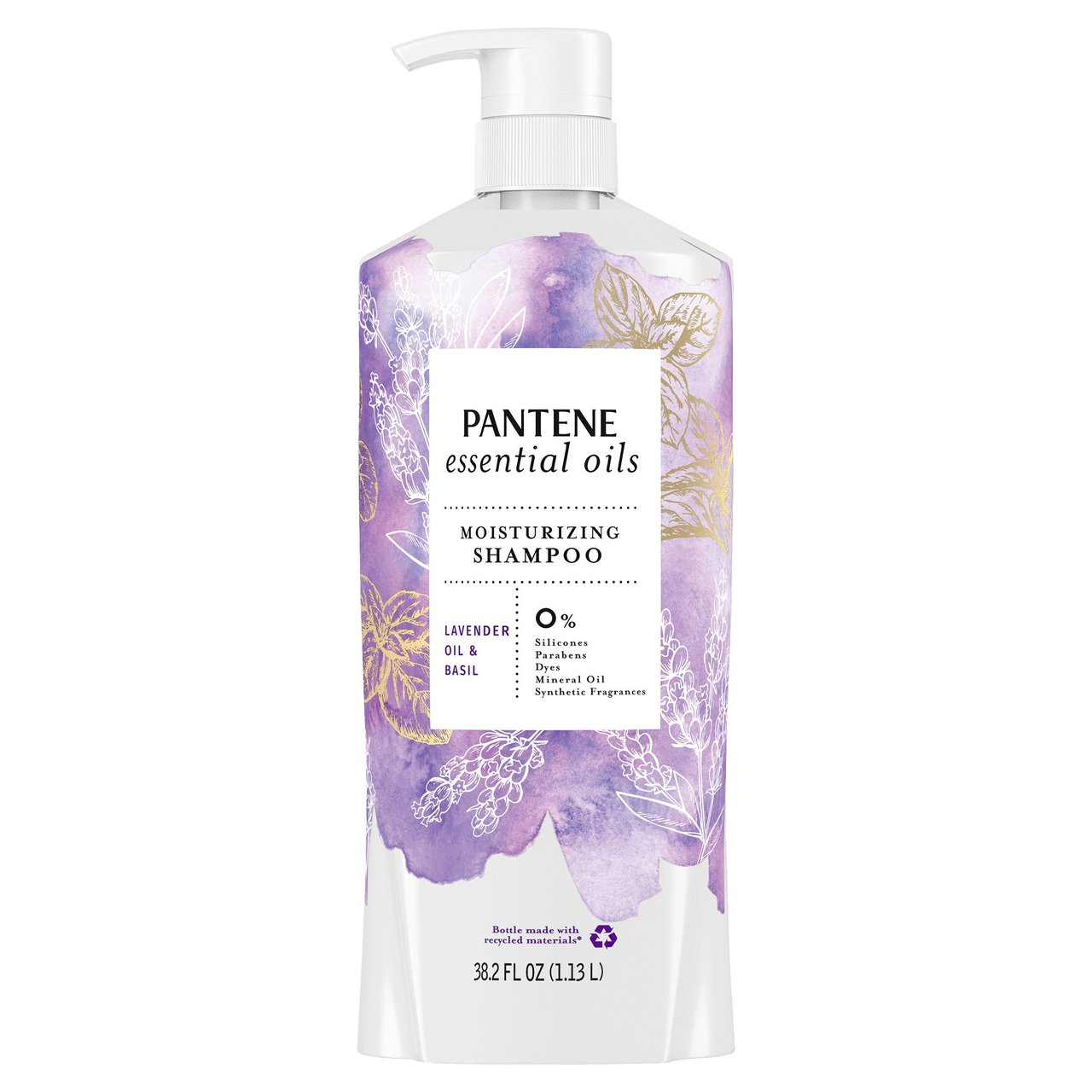 Pantene Essential Oils Lavender & Basil Shampoo 38.2 fl oz