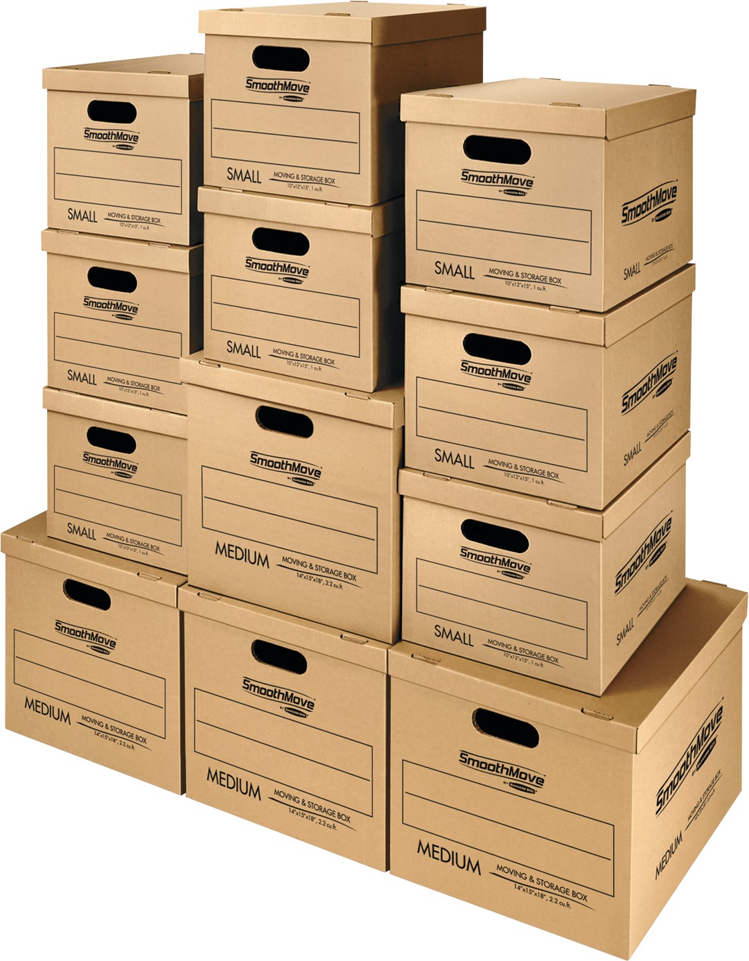 Bankers Box SmoothMove Classic Moving Kit, 8 Small & 4 Medium Boxes, 12-Count - Image 1