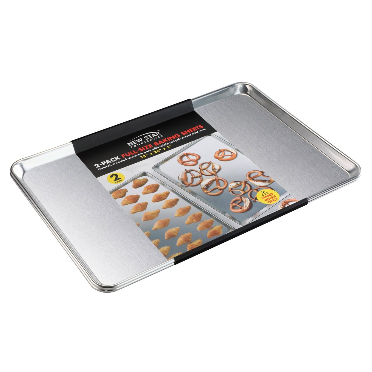 New Star Foodservice Full Size Sheet Pan 2-Pack Aluminum 18" x 26" - Image 1