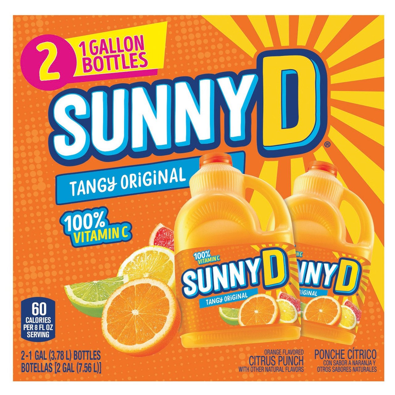 SunnyD Tangy Original Citrus Punch 2 Pack, 128 Ounce Each - Image 1