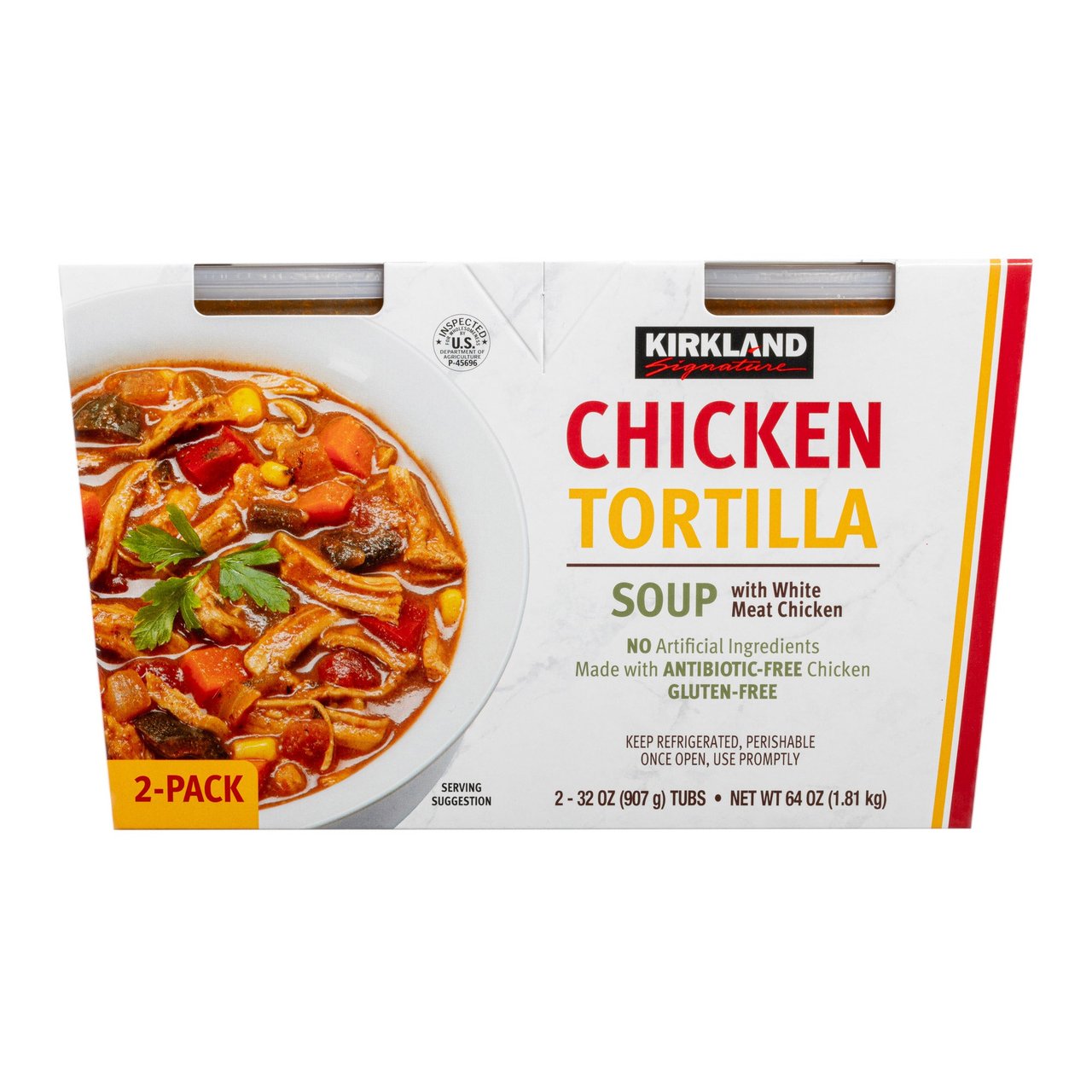 Kirkland Signature Chicken Tortilla Soup, 2 x 32 oz (4 lbs) - Image 1